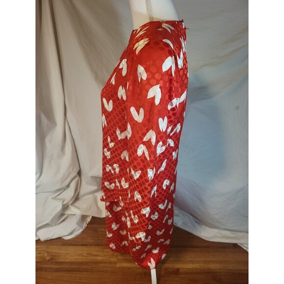 Vintage Suzanne 100% Silk Red & White Heart Dropped Waist Dress Size 4? - Picture 3 of 7